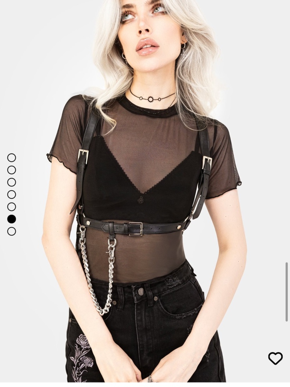 Sheer Black Mesh Short Sleeve Top - Picture 6 of 9